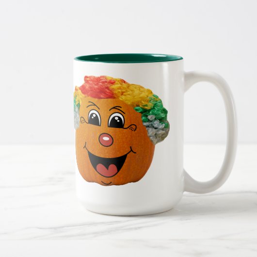 Jack o' Lantern Clowace, Halloween Pumpkin Zweifarbige Tasse (Rechts)