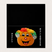 Jack o' Lantern Clownsifekarte Klassenaustauschkar Visitenkarten (Außenseite Aufgefaltet)