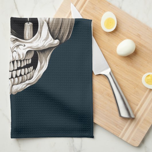 Jack O Lantern Cranium Halloween Gothic Geschirrtuch (Viertel Falte)