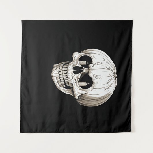 Jack O Lantern Cranium Halloween Gothic Wandteppich (Vorderseite (Horizontal))