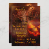 Jack-O-Lantern Creepy House Halloween-Party Einladung (Vorne/Hinten)