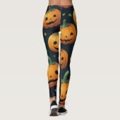 Jack-O-Lantern Delight - Kürbismuster Leggings (Rückseite)