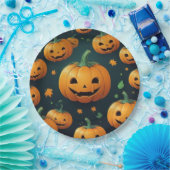 Jack-O-Lantern Delight - Kürbismuster Pappteller (Party)