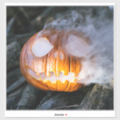 Jack-o-Lantern des kopflosen Pferdes Kopf an Flamm Aufkleber (Blatt)