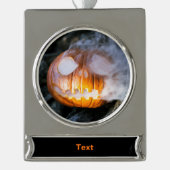 Jack-o-Lantern des kopflosen Pferdes Kopf an Flamm Banner-Ornament Silber (Vorderseite)