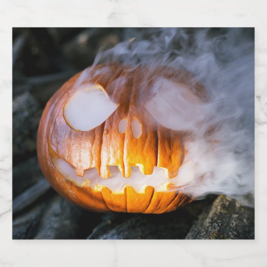 Jack-o-Lantern des kopflosen Pferdes Kopf an Flamm Bierflaschenetikett (Einzelnes Label)