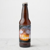 Jack-o-Lantern des kopflosen Pferdes Kopf an Flamm Bierflaschenetikett (Vorderseite)