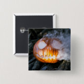 Jack-o-Lantern des kopflosen Pferdes Kopf an Flamm Button (Vorne & Hinten)