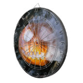 Jack-o-Lantern des kopflosen Pferdes Kopf an Flamm Dartscheibe (Vorderseite rechts)