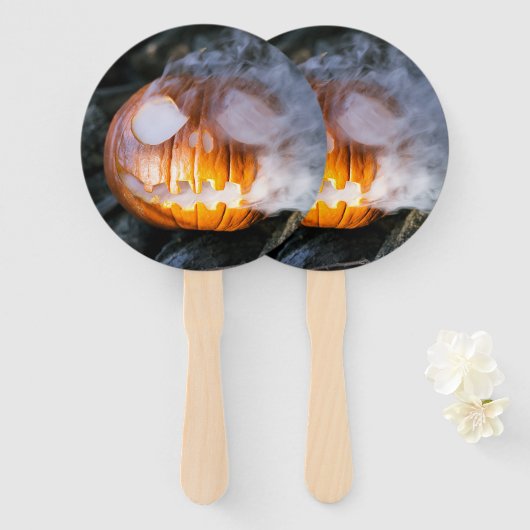 Jack-o-Lantern des kopflosen Pferdes Kopf an Flamm Fächer (Vorne und Hinten)