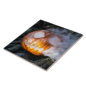 Jack-o-Lantern des kopflosen Pferdes Kopf an Flamm Fliese (Seite)