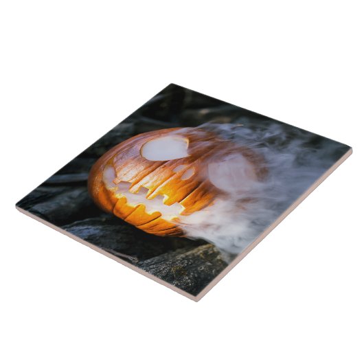 Jack-o-Lantern des kopflosen Pferdes Kopf an Flamm Fliese (Seite)