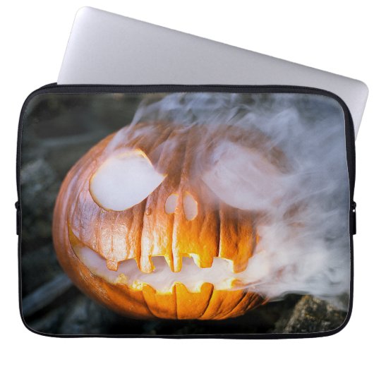 Jack-o-Lantern des kopflosen Pferdes Kopf an Flamm Laptopschutzhülle (Vorderseite)