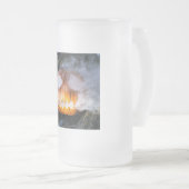 Jack-o-Lantern des kopflosen Pferdes Kopf an Flamm Mattglas Bierglas (VorderseiteRechts)