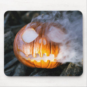 Jack-o-Lantern des kopflosen Pferdes Kopf an Flamm Mousepad