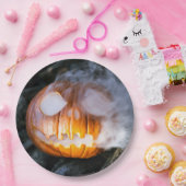 Jack-o-Lantern des kopflosen Pferdes Kopf an Flamm Pappteller (Party)