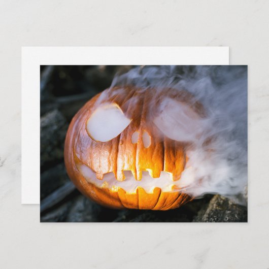 Jack-o-Lantern des kopflosen Pferdes Kopf an Flamm Postkarte (Vorne/Hinten)