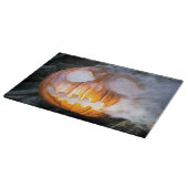 Jack-o-Lantern des kopflosen Pferdes Kopf an Flamm Schneidebrett (Ecke)