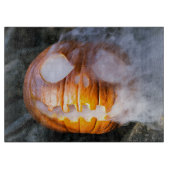 Jack-o-Lantern des kopflosen Pferdes Kopf an Flamm Schneidebrett (Vorderseite)