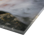 Jack-o-Lantern des kopflosen Pferdes Kopf an Flamm Schneidebrett (Ecke)