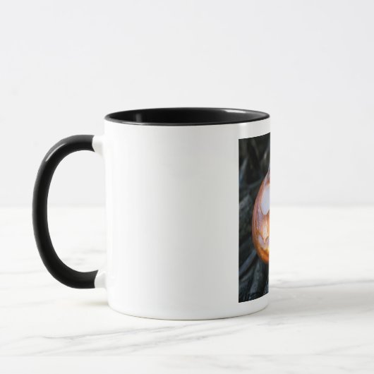 Jack-o-Lantern des kopflosen Pferdes Kopf an Flamm Tasse (Links)