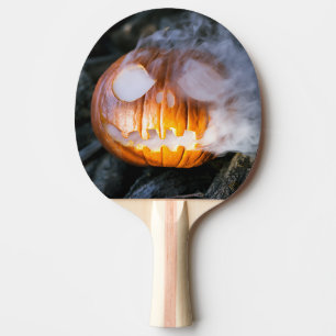 Jack-o-Lantern des kopflosen Pferdes Kopf an Flamm Tischtennis Schläger