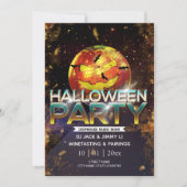 Jack-O-Lantern Disco Ball Erwachsene Halloween-Par Einladung (Vorderseite)
