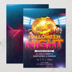 Jack-O-Lantern Disco Ball Erwachsene Halloween-Par Einladung