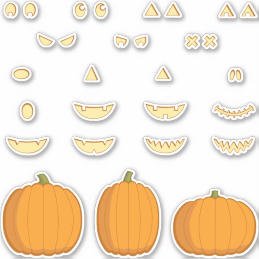 Jack-o-Lantern-DIY-Aufkleber-Set Aufkleber (Vorderseite)