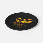 Jack-O-Lantern essen Drink und Beängstigend sein Pappteller (Schrägansicht)