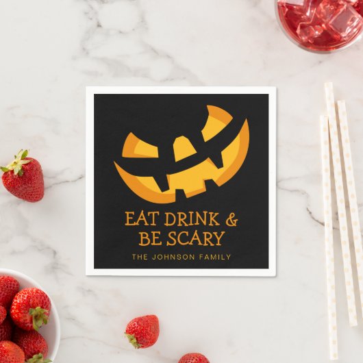 Jack-O-Lantern essen Drink und Beängstigend sein Serviette (Beispiel)