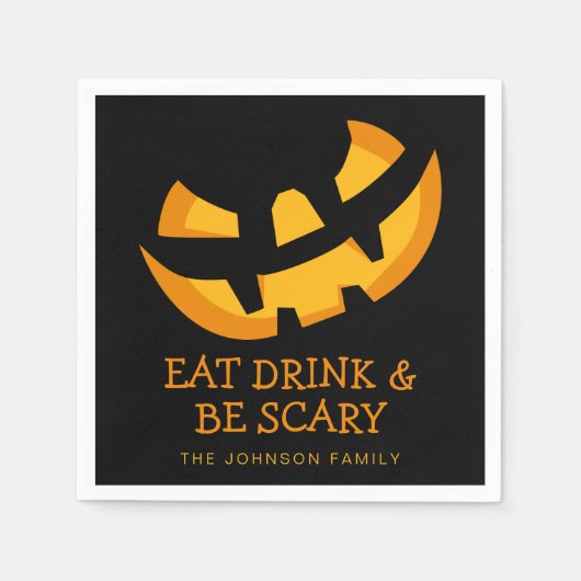 Jack-O-Lantern essen Drink und Beängstigend sein Serviette (Vorderseite)
