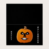 Jack o' Lantern Evil Face Klassenzimmer Austauschk Visitenkarten (Außenseite Aufgefaltet)