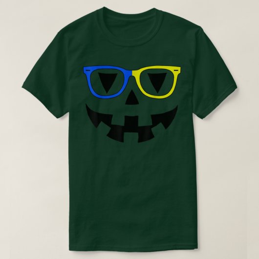 Jack O Lantern Face Glasses Sunglasses Pumpkin Hal T-Shirt (Design vorne)