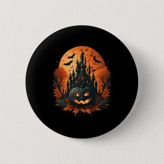 Jack O' Lantern Face Halloween Pumpkin Spooky Button (Vorderseite)
