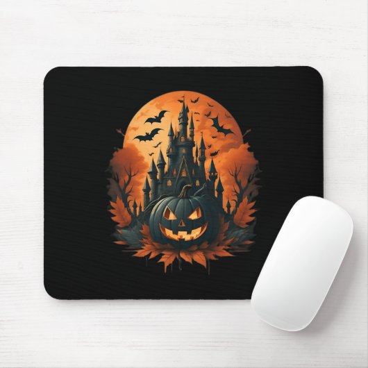 Jack O' Lantern Face Halloween Pumpkin Spooky Mousepad (Mit Mouse)