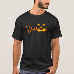 Jack O' Lantern Face Halloween Pumpkin Stethoscope T-Shirt