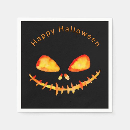 Jack O' Lantern Face Halloween Serviette (Vorderseite)