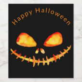 Jack O' Lantern Face Halloween Weinetikett (Einzelnes Label)