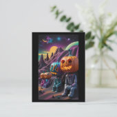 Jack-o-Lantern-Familienraststätte Postkarte (Stehend Vorderseite)