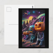 Jack-o-Lantern-Familienraststätte Postkarte (Vorne/Hinten)