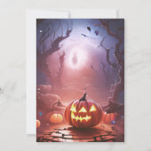 Jack-O' Lantern Forest Halloween-Party Einladung (Rückseite)