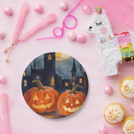 Jack-O-Lantern-Fright | Halloween Spooky Painted Pappteller (Party)