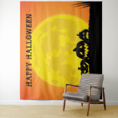Jack o' Lantern Full Moon Halloween Wandteppich (Beispiel)