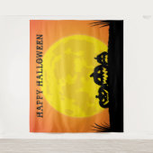 Jack o' Lantern Full Moon Halloween Wandteppich (Vorderseite)