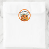 Jack-O-Lantern-Geschenketikett Runder Aufkleber (Tasche)