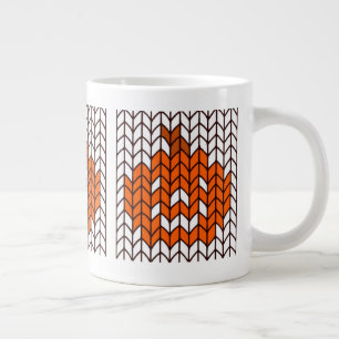 JACK-O-LANTERN GESTRICKT Große Weiße Tasse