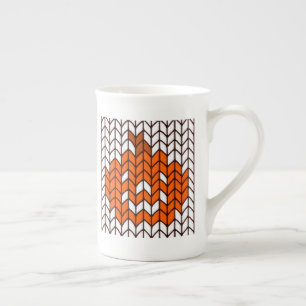 JACK-O-LANTERN GESTRICKTER Bone China Becher Porzellantasse