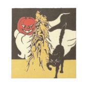 Jack O' Lantern Ghost Black Cat Cornstalk Notizblock (Vorderseite)