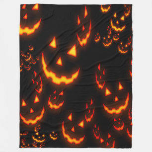Jack O' Lantern GlowFaces Fleecedecke